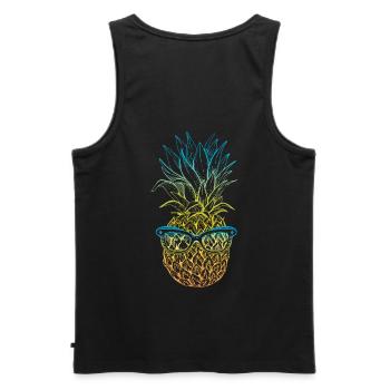 Ananas-sonnenbrillen-design Für Strandliebhaber - Männer Premium Bio Tank Top - Schwarz - Hinten - AI Model Male 178 light (178cm)