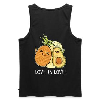 Liebe Ist Liebe Ananas Und Avocado-design Für - Männer Premium Bio Tank Top - Schwarz - Hinten - AI Model Male 178 light (178cm)