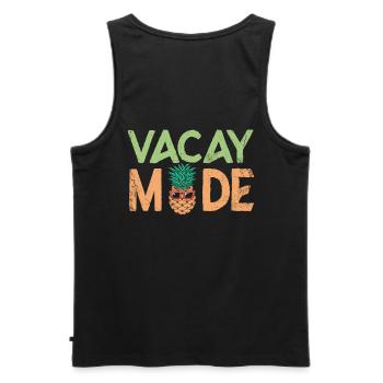 Vacay Mode Ananas Design Für Strandliebhaber - Männer Premium Bio Tank Top - Schwarz - Hinten - AI Model Male 178 light (178cm)