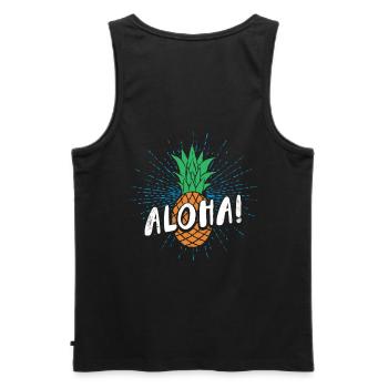 Aloha pineapple design For beach lovers pineapple - Men's Premium Organic Tank Top - black - Back - AI Model Male 178 light (178cm)