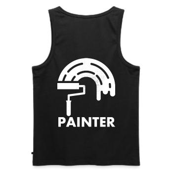 Maler-dekorateur-design Pour les peintres-artistes - Débardeur bio Premium Homme - noir - Dos - AI Model Male 178 light (178cm)