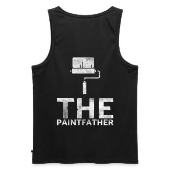 Le paintfather Decorator Design pour les peintres - Débardeur bio Premium Homme - noir - Dos - AI Model Male 178 light (178cm)