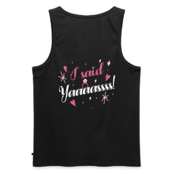 J’ai dit le projet de mariage de Yaaaas pour la mariée - Débardeur bio Premium Homme - noir - Dos - AI Model Male 178 light (178cm)