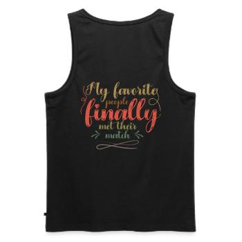 My favorite people have finally settled for the - Men's Premium Organic Tank Top - black - Back - AI Model Male 178 light (178cm)