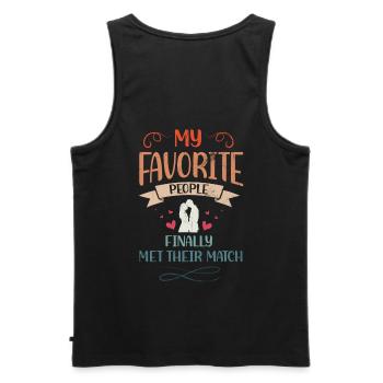 My favorite people have finally settled for the - Men's Premium Organic Tank Top - black - Back - AI Model Male 178 light (178cm)