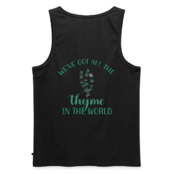 Wir Haben Den Ganzen Thymian Im Weltdesign Für - Männer Premium Bio Tank Top - Schwarz - Hinten - AI Model Male 178 light (178cm)