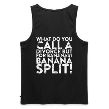 Was Nennt Man Eine Scheidung, Aber Für Bananen? - Männer Premium Bio Tank Top - Schwarz - Hinten - AI Model Male 178 light (178cm)