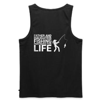 Père et fille Partenaire de pêche pour la vie - Débardeur bio Premium Homme - noir - Dos - AI Model Male 178 light (178cm)