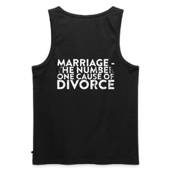 Marriage Is Reason for Divorce Number One - Men's Premium Organic Tank Top - black - Back - AI Model Male 178 light (178cm)