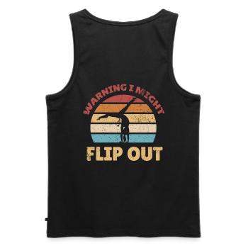 Warning: I could use the design for cheerleaders - Men's Premium Organic Tank Top - black - Back - AI Model Male 178 light (178cm)