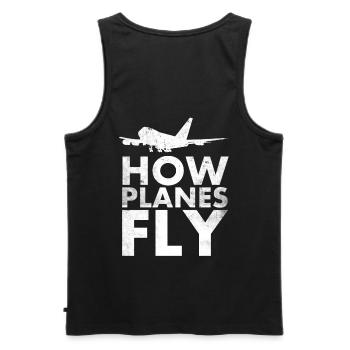 Comment les avions volent Design pour les pilotes - Débardeur bio Premium Homme - noir - Dos - AI Model Male 178 light (178cm)