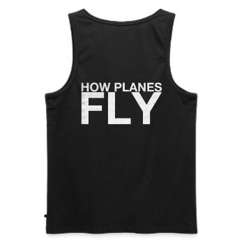 Comment les avions volent Conception pour les pilotes - Débardeur bio Premium Homme - noir - Dos - AI Model Male 178 light (178cm)