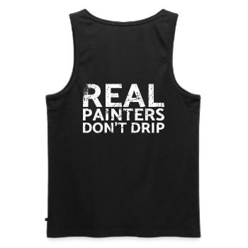 Real painters are not a design for painters - Men's Premium Organic Tank Top - black - Back - AI Model Male 178 light (178cm)