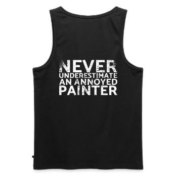 Ne sous-estimez jamais un peintre mécontent - Débardeur bio Premium Homme - noir - Dos - AI Model Male 178 light (178cm)