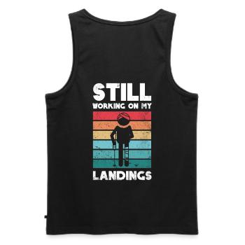 I'm still working on my landing design - Men's Premium Organic Tank Top - black - Back - AI Model Male 178 light (178cm)