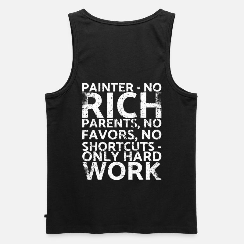Painter_ Keine Reichen Eltern, Keine - Männer Premium Bio Tank Top - Schwarz