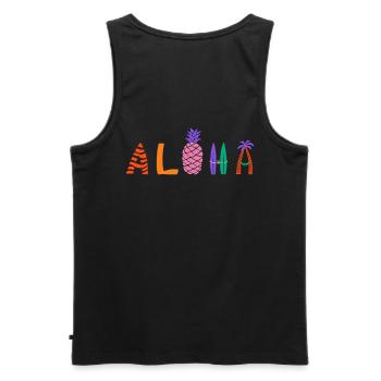 Aloha pineapple design for beach lovers pineapple - Men's Premium Organic Tank Top - black - Back - AI Model Male 178 light (178cm)