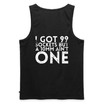 I have 99 sockets, but a 10mm base is - Men's Premium Organic Tank Top - black - Back - AI Model Male 178 light (178cm)