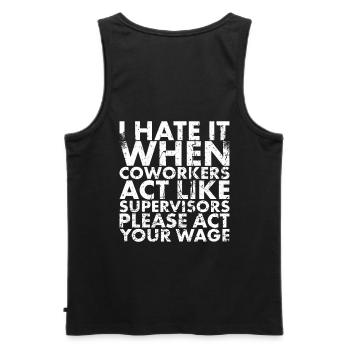 Ich Hasse Es, Wenn Kollegen Sich Wie Für Lineman - Männer Premium Bio Tank Top - Schwarz - Hinten - AI Model Male 178 light (178cm)