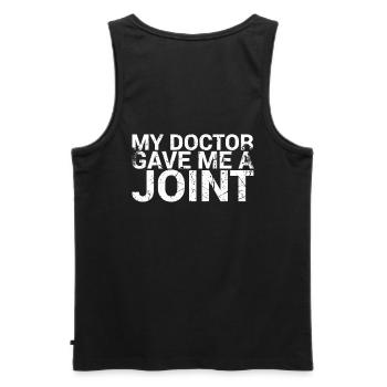 My doctor gave me a common - Men's Premium Organic Tank Top - black - Back - AI Model Male 178 light (178cm)