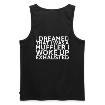 J’ai rêvé que j’étais un silencieux, - Débardeur bio Premium Homme - noir - Dos - AI Model Male 178 light (178cm)