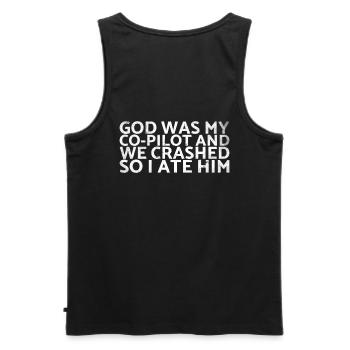 Gott War Mein Co-pilot Und Wir Stürzten Ab, Also - Männer Premium Bio Tank Top - Schwarz - Hinten - AI Model Male 178 light (178cm)