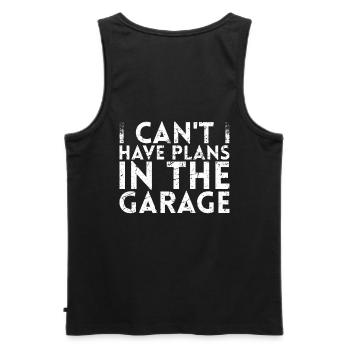 Je ne peux pas faire de plans dans la conception du garage pour - Débardeur bio Premium Homme - noir - Dos - AI Model Male 178 light (178cm)