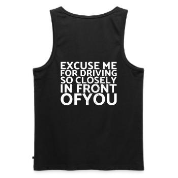 Excusez-moi d’être si proche de Muscle Car - Débardeur bio Premium Homme - noir - Dos - AI Model Male 178 light (178cm)