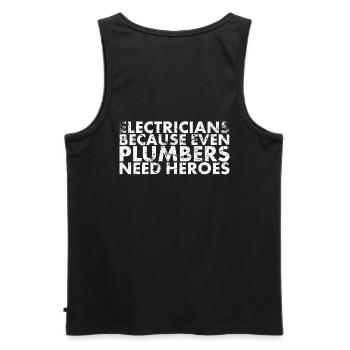 Elektriker Denn Auch Für Lineman U - Männer Premium Bio Tank Top - Schwarz - Hinten - AI Model Male 178 light (178cm)