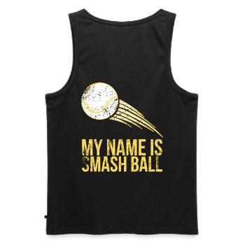 My name is Smash Ball Design for tennis fans - Men's Premium Organic Tank Top - black - Back - AI Model Male 178 light (178cm)