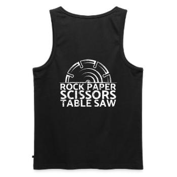 Rock Paper Scissors Tischkreissäge Für Tischler - Männer Premium Bio Tank Top - Schwarz - Hinten - AI Model Male 178 light (178cm)