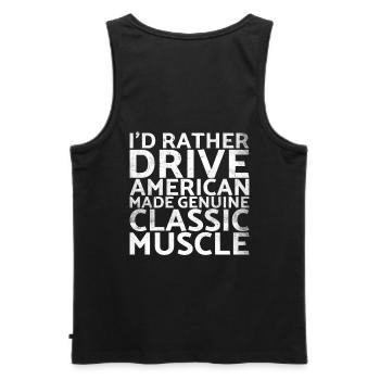 Je préférerais American Made Genuine For Muscle - Débardeur bio Premium Homme - noir - Dos - AI Model Male 178 light (178cm)