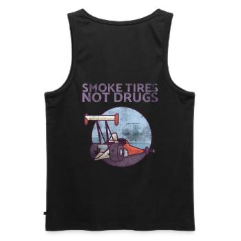 Smoke Tires Not Drugs Design Für Oldtimer-fans - Männer Premium Bio Tank Top - Schwarz - Hinten - AI Model Male 178 light (178cm)
