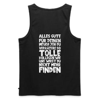 Alles gute im neuen Job du Verräter, Abschied - Männer Premium Bio Tank Top - Schwarz - Hinten - AI Model Male 178 light (178cm)