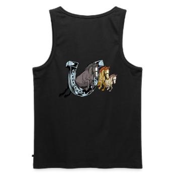Hufeisen Pferd design für Reiterinnen, - Männer Premium Bio Tank Top - Schwarz - Hinten - AI Model Male 178 light (178cm)
