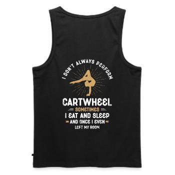 I don't always make cartwheel, sometimes I eat - Men's Premium Organic Tank Top - black - Back - AI Model Male 178 light (178cm)