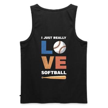 Ich Liebe Softball-design Für Baseball - Männer Premium Bio Tank Top - Schwarz - Hinten - AI Model Male 178 light (178cm)