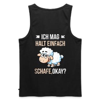Ich mag einfach Schafe, Okay? Schaf - Männer Premium Bio Tank Top - Schwarz - Hinten - AI Model Male 178 light (178cm)