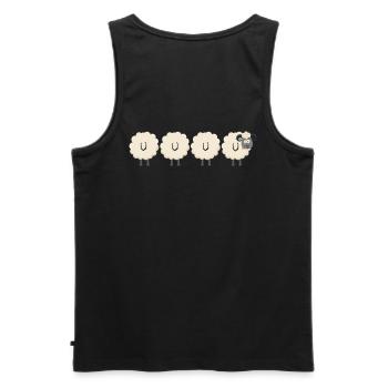 Sheep - Men's Premium Organic Tank Top - black - Back - AI Model Male 178 light (178cm)