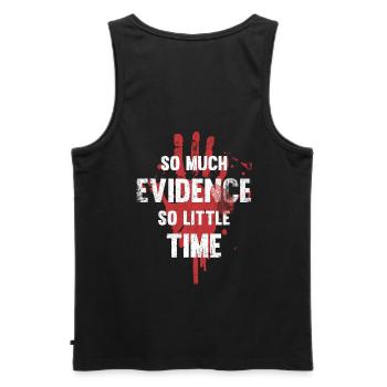 So much evidence, so little time - Men's Premium Organic Tank Top - black - Back - AI Model Male 178 light (178cm)