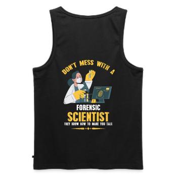 Don't mess with a forensic scientist - Men's Premium Organic Tank Top - black - Back - AI Model Male 178 light (178cm)