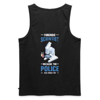 Forensiker Die Polizei Braucht Helden, - Männer Premium Bio Tank Top - Schwarz - Hinten - AI Model Male 178 light (178cm)