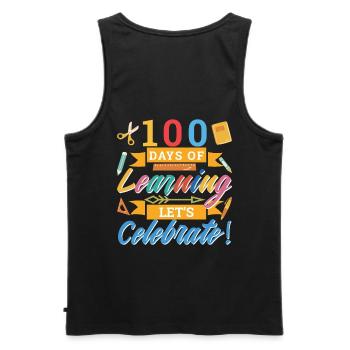 100 jours d’apprentissage Célébrons - Débardeur bio Premium Homme - noir - Dos - AI Model Male 178 light (178cm)
