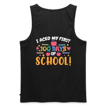 J’ai maîtrisé mes 100 premiers jours d’école - Débardeur bio Premium Homme - noir - Dos - AI Model Male 178 light (178cm)