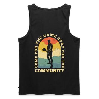 Life is amazing, Pickleball does it - Men's Premium Organic Tank Top - black - Back - AI Model Male 178 light (178cm)