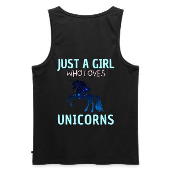 Nur Ein Mädchen, Das Einhörner Liebt. - Männer Premium Bio Tank Top - Schwarz - Hinten - AI Model Male 178 light (178cm)