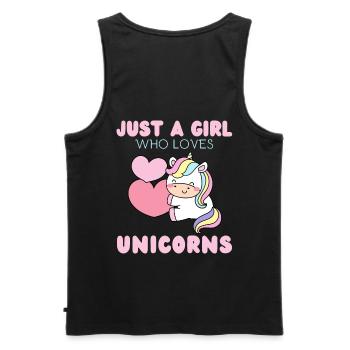 Nur Ein Mädchen, Das Einhörner Liebt. - Männer Premium Bio Tank Top - Schwarz - Hinten - AI Model Male 178 light (178cm)