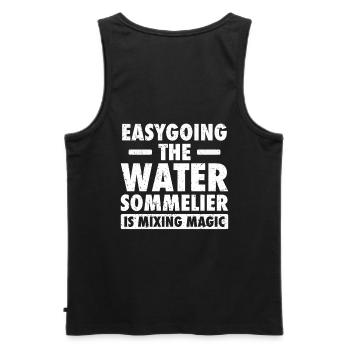 Wassersommelier - Männer Premium Bio Tank Top - Schwarz - Hinten - AI Model Male 178 light (178cm)