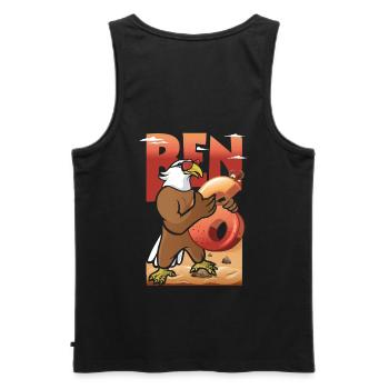 Bald eagle design for sixth birthday - Men's Premium Organic Tank Top - black - Back - AI Model Male 178 light (178cm)