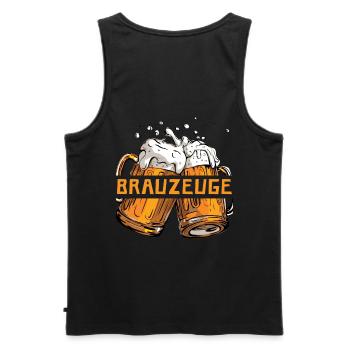Buveur de bière Brewman - Débardeur bio Premium Homme - noir - Dos - AI Model Male 178 light (178cm)